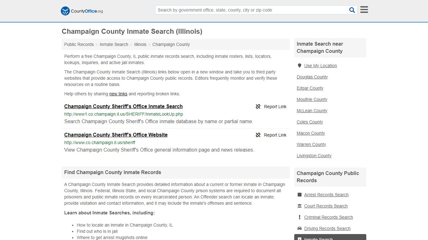 Inmate Search - Champaign County, IL (Inmate Rosters & Locators)